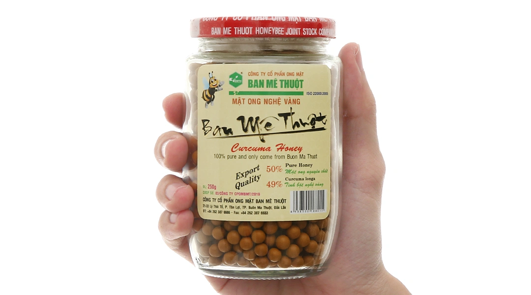 Viên mật ong nghệ vàng Ban Mê Thuột hũ 120g - 12